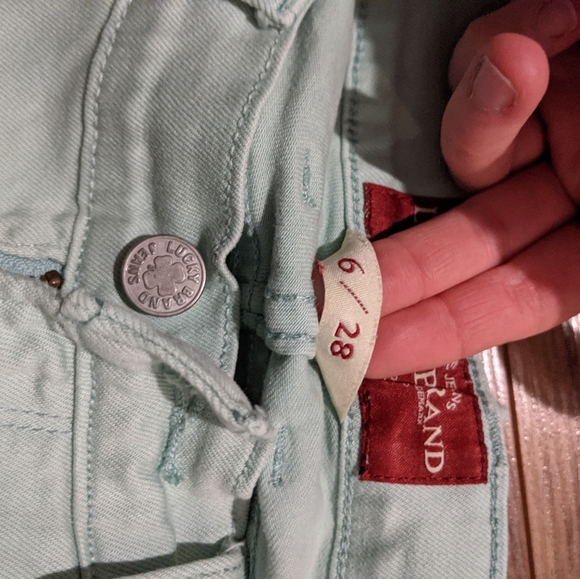 LUCKY BRAND Charlie Capri Jeans Mint Green - Picture 2 of 4